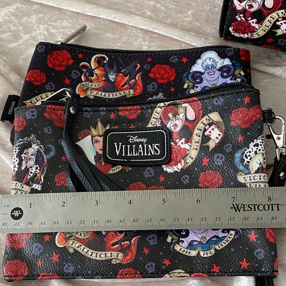 Loungefly Disney Villains Black and Red  Bag Set all 6 pieces - Picture 3 of 8